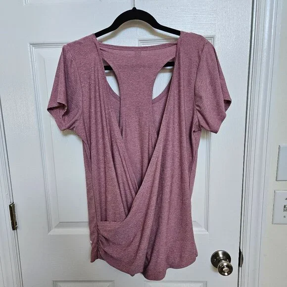 Marika Pink Short Sleeve Athletic Top - Picture 2 of 4